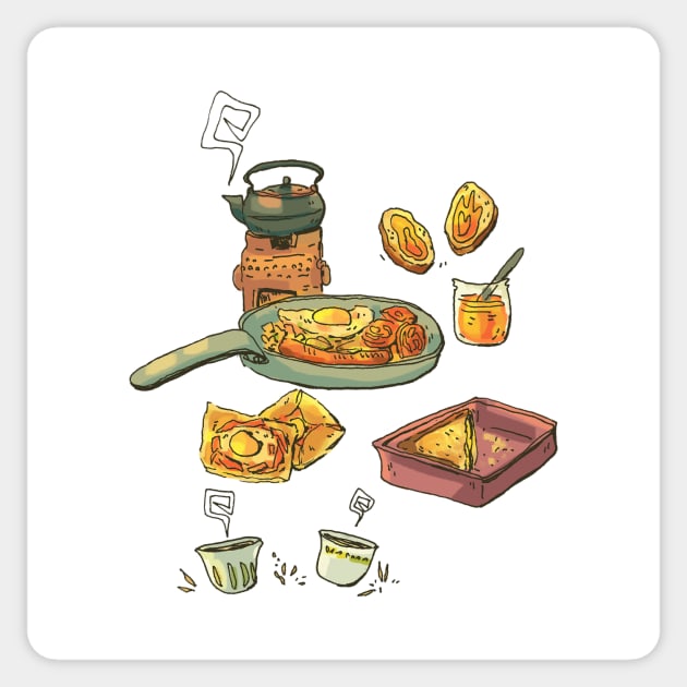 Breakfast Sticker by Rumpled Crow